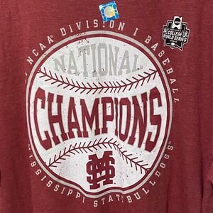 Fanatics Mississippi State Baseball College World Series T-Shirt Mens XL Maroon